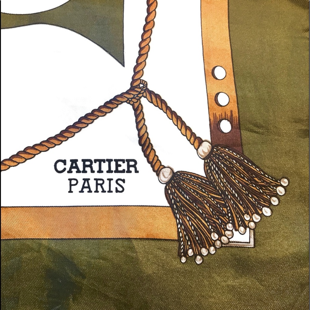 Gorgeous Vintage Cartier Paris  Logo Scarf 1990's